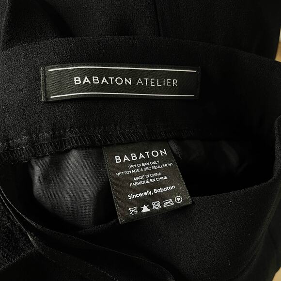 Aritzia Babaton 4 Black Atelier Cohen Pants Cropped Pull On Dress Pant Pockets - Picture 9 of 12